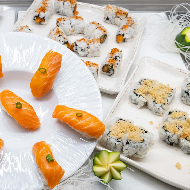 Fresh sushi and sashimi at Quapaw Kitchens.