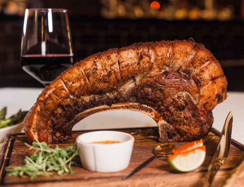 Pork KanKan Chop at Red Oak Steakhouse